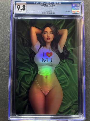 HEADSHOP PREVIEW #1 FOIL - #10/20 CGC 9.8 Big IV Comics - I ❤️MJ 420 Edition