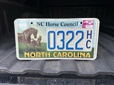 North Carolina Horse Council Specialty License Plate 0322hc Collectible North Carolina Horse Council Specialty License Plate 0322hc Collectible