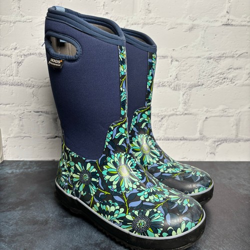 Bogs Kinder Schnee Winter Wetter Stiefel Blumenmuster Größe Youth 3