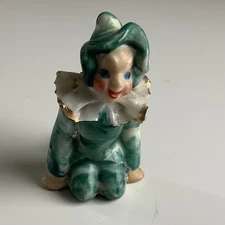 Vtg 40s/50s Occupied Japan 3” Pixie Fairy Elf Ceramic Figurine Smiling Sitting