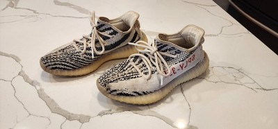  Adidas Yeezy Boost 350 V2 Low Zebra Men's Sneakers Size 7 Black/White CP9654