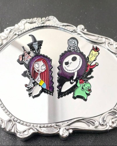 Disney Pesadilla antes de Navidad Jack y Sally Corazón Mitades Pin Set - Nuevo - Imagen 4 de 6