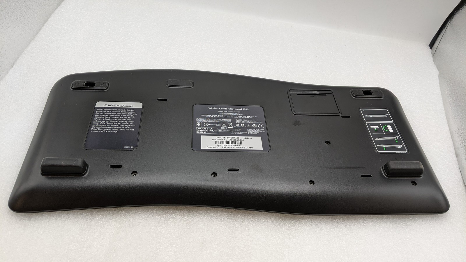 Microsoft Wireless Comfort Keyboard 5050 #1728 NO REICIEVER -FREE  SHIPPING