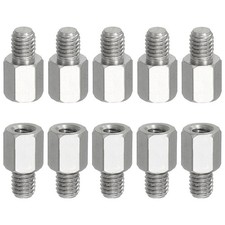 10pcs M5x6mm Male to M4x8mm Female Thread Spacer Standoffs Screws