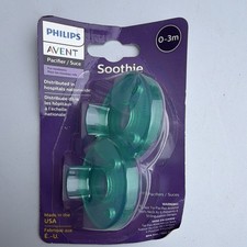 Philips AVENT Soothie Green Pacifier 2-Pack 0-6M Silicone Single-Piece SCF190/00