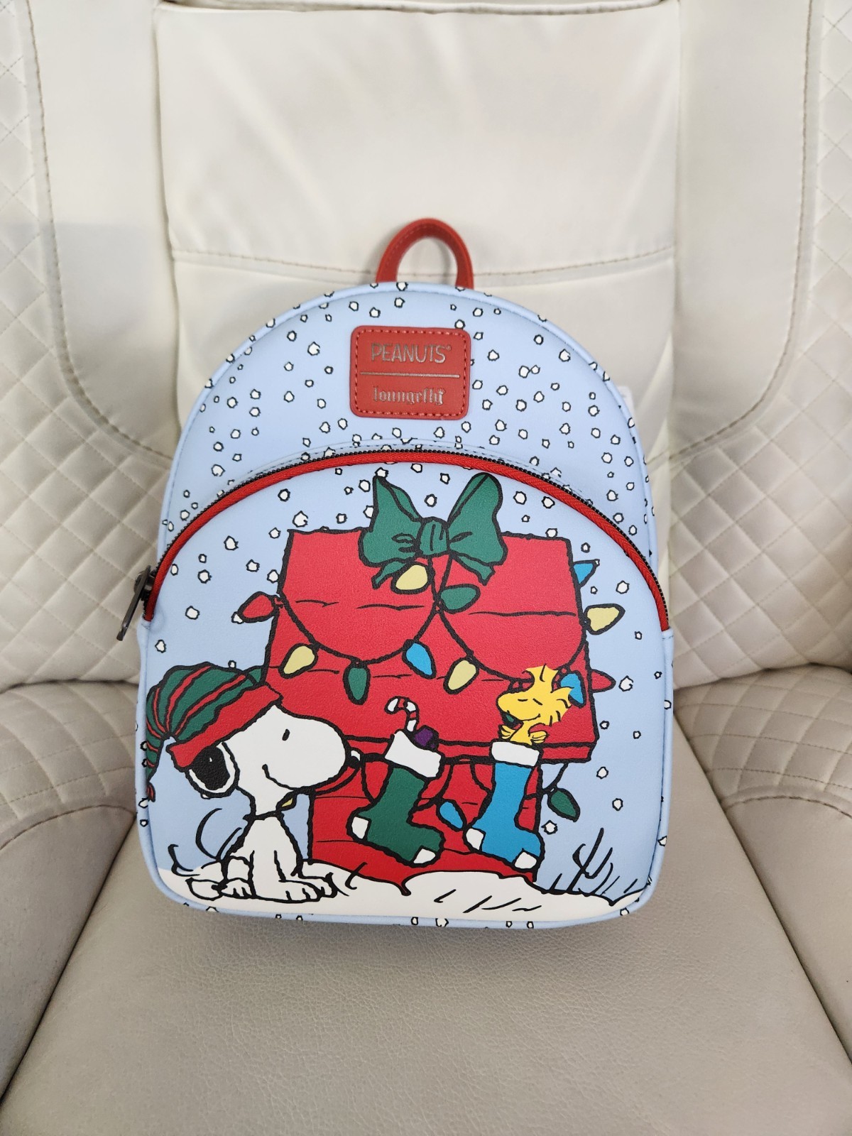 Loungefly Peanuts Snoopy Woodstock Snow Christmas Holiday Mini Backpack