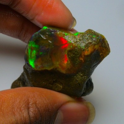 Ethiopian Oil Opal Specimen 84.45 cts Natural Rough Gemstone - Fire Opal Roug