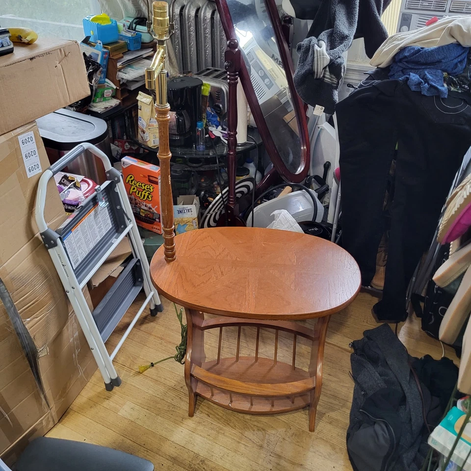 Floor Lamp Table With Lower Magazine Rack 58" x 24" x 15" - Image 2 of 4