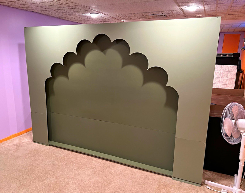 Green Solid Arch Backdrop Panel for Wedding Venue Decoration