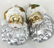 Winter Santa Blown Glass Ornament Lot Christm...