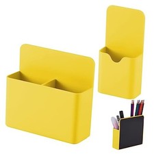 Magnetic Pen Holder,2 Pack Magnetic Dry Erase Marker Holder with Yellow