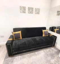 Black Velvet Sofa Bed With Storage
