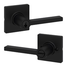 Kwikset Casey Entry Door Handle with Lock and Key, Secure Keyed Reversible Lever