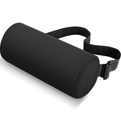 CushZone Lumbar Roll Support Pillow for Office Chair, Car, Standard, Black