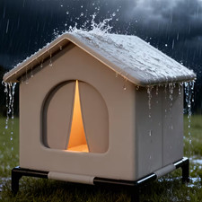 Extra large All-Season Outdoor Cat Shelter - Insulated Winter Warm Home for cats
