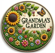 Grandma's Garden Stepping Stone 9.45’ Durable Garden Décor with 3D Hand-Paint...