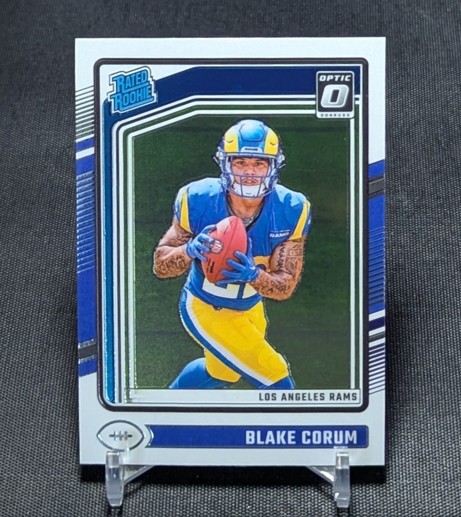 Blake Corum Rated Rookie RC 2024 Optic Football Card #208 Los Angeles Rams
