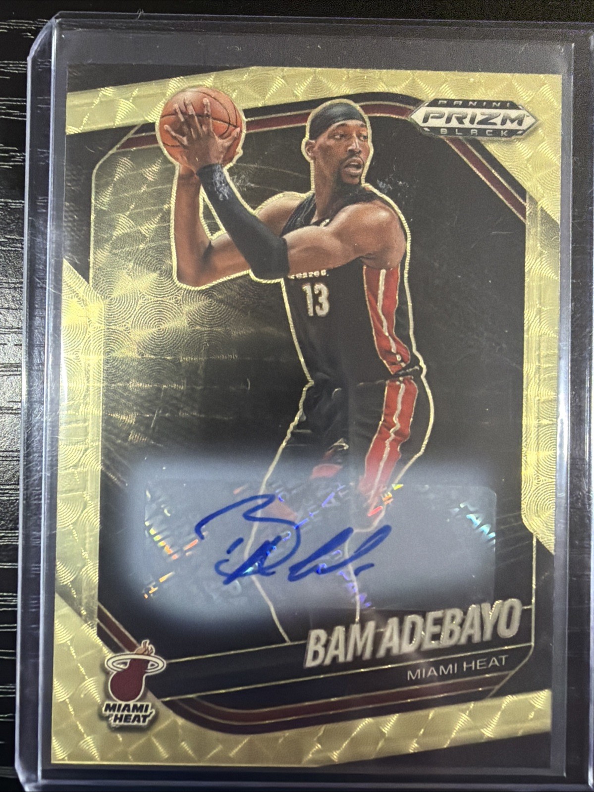 2024-25 prizm black basketball Bam Adebayo /5 Gold Vinyl Auto