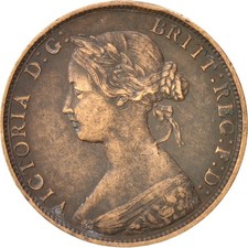 [#402682] Coin, Great Britain, Victoria, 1/2 Penny, 1861, AU, Bronze, KM:748.2