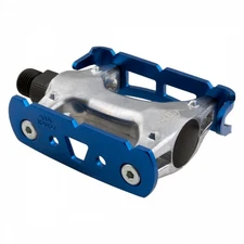 Origin8 Pro Lite Track Platform Pedals - Alloy Body, Chromoly Spindle, Ano-Blue