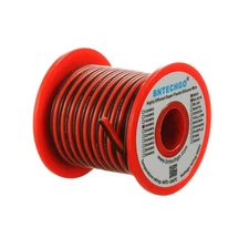 BNTECHGO 18 Gauge Flexible 2 Conductor Parallel Silicone Wire Spool Red Black Hi