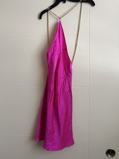 Vestido Amanda Uprichard x REVOLVE Claudia Cadena Trasera Seda Rosa Brillante Talla XS