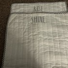 Rae Dunn Rise And Shine  Euro Shams 26x26 Set of 2-navy Striped And White