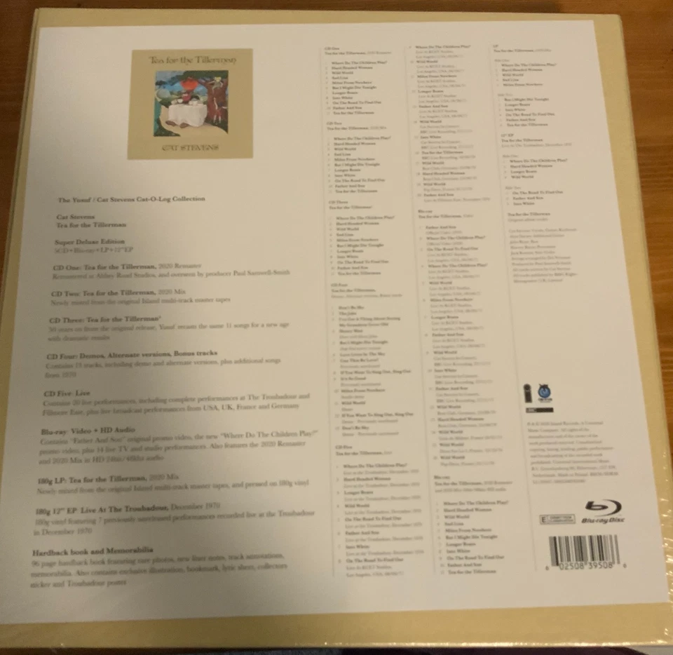 Cat Stevens: Tea For The Tillerman 50th Anniversary  Deluxe (5CD/2BR/1LP/1EP) Bo - Image 2 of 3