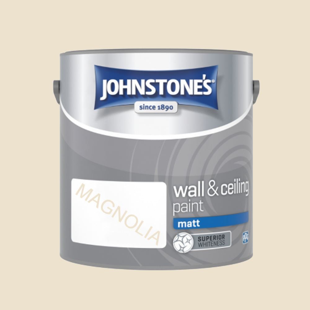 Johnstone's 304025 Vinyl Matt Emulsion - Magnolia,2.5 2.5 L, Magnolia - Image 2
