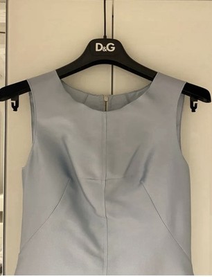 Dolce & Gabbana Light Blue Sleeveless Satin Sheath Dress Size 38 SD0876/TNMJQ