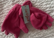New Cat  Jack Pink Gloves Mittens Size 8-16 Kids Youth Open Finger Tips Girls