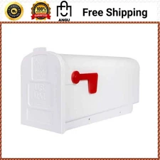 Architectural Mailboxes Parsons White, Medium, Plastic, Post Mount Mailbox