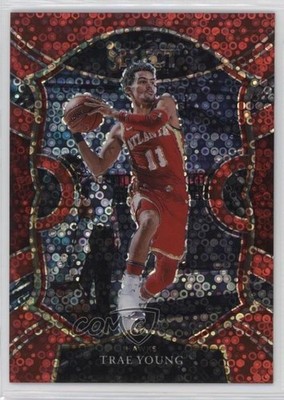 2020-21 Panini Select Concourse Red Disco Prizm 7/49 Trae Young #2 hs9