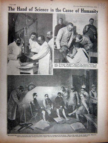 Original Old Antique Print 1916 Ww1 Professot Bergonie Science Germans Hospital