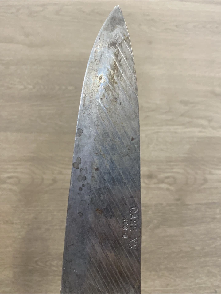 Vintage CASE XX 400-8 Chef Knife Carbon Steel - Image 4 of 4