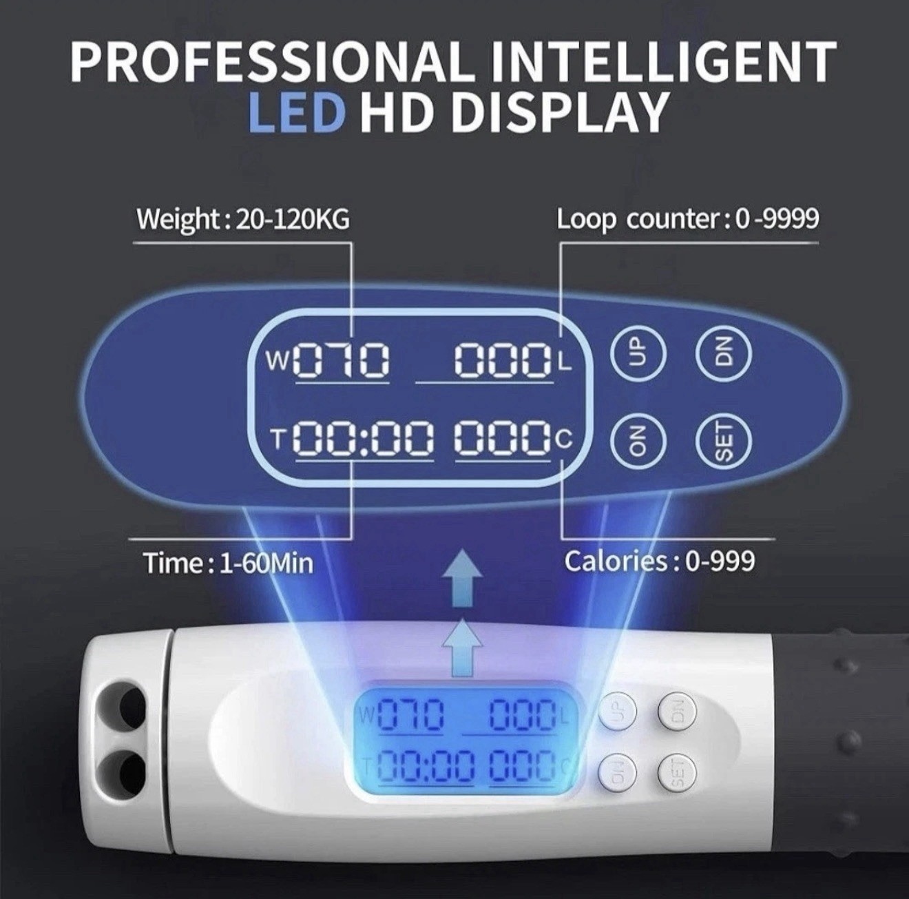 PROIRON Digital Cordless Skipping Rope with Counter Grey Model PRO-TS04-3 image 3