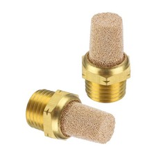 2pcs Pneumatic Muffler G 1/4 Brass Air Compressor Exhaust Muffler, Golden
