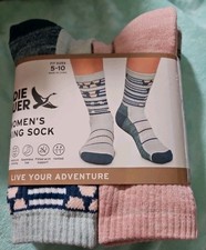Eddie Bauer Women  s Hiking Socks 4-Pairs   Moisture Wicking, Odor Control, Crew