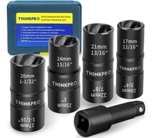 5 Piece Lug Nut Remover,1/2� Drive Double Side Bolt Extractor Set,Easy Out Wheel