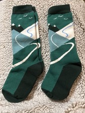 Kids Ski Socks 2-Pack Green/Blue Size XS Winter Snowboard Warm Socks