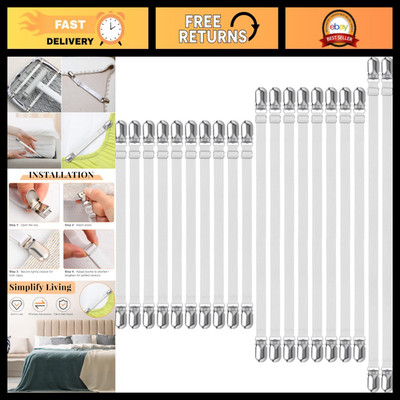 24 Pcs Heavy Duty Adjustable Bed Sheet Straps - Fitted Mattress Corner Clips