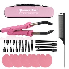 Hair Extension Tool Kit Adjustable Temperature Pink