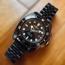 SEIKO Kinetic 5M62-0BL0 Diver Watch 42.2x49.7mm Black 200m Up to 19.5cm Fit