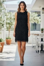 MAX STUDIO Women Floral Black Dress MEDIUM