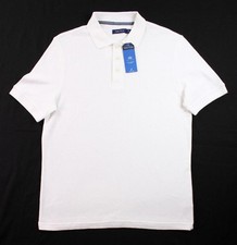 Nautica Mens Polo Shirt S Premium Short Sleeve Regular Fit Pique White 60 NEW