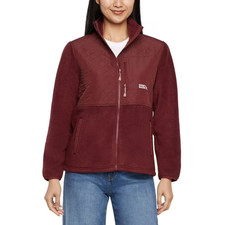 Eddie Bauer Women's Mixed Media Fleece Jacket Size Large Red