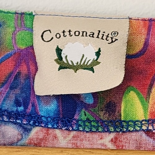 VTG Cottonality Scrubs Top Snap Buttons Bright Color Flowers Hearts Pockets XS - Picture 9 of 15