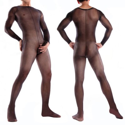 Männer Body Stocking Herren Ganzunterwäsche Body Stocking Mode Netz Strumpfwaren
