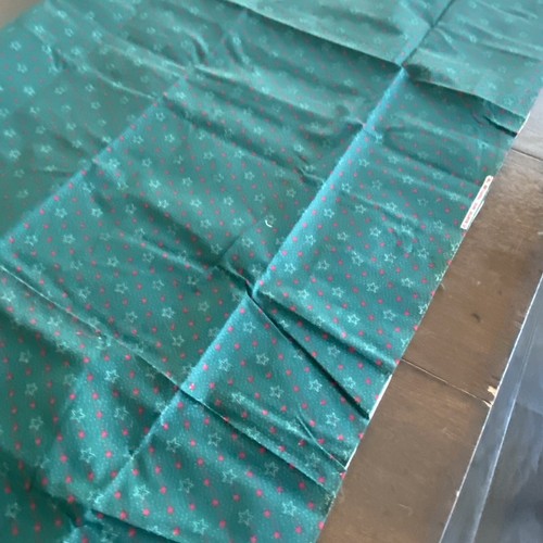 Fabric Christmas Green With White and Red Stars 2 Yards X 44 Wide By Marcus Bro - Picture 2 of 2