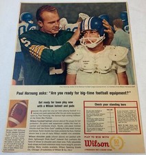 1964 Wilson ad page ~ PAUL HORNUNG ~ Big Time Football Equipment